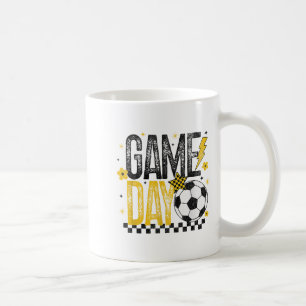 Caneca De Café Dia do Jogo Retrospectivo Estação do Futebol Preto