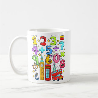 Caneca De Café Dia do Número Design de Números da Cidade de Matem