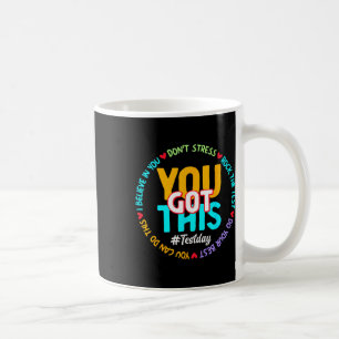 Caneca De Café Dia do Teste Você Consegue - Motivação Divertida P