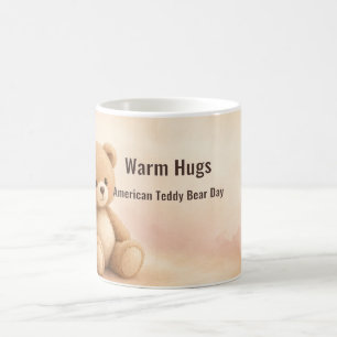 Caneca De Café Dia do Urso de Pelúcia Americano com Abraços Quent