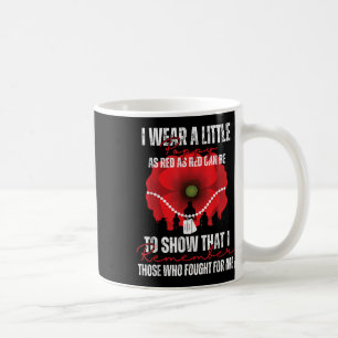 Caneca De Café Dia do Veterano Vermelho Poppy Flor Americano Memo