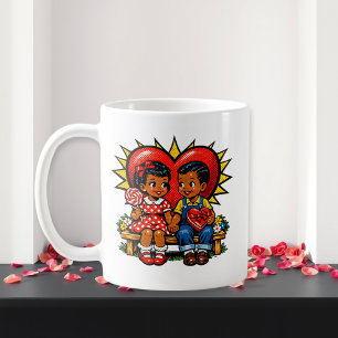 Caneca De Café Dia dos Namorados Arte Pop Retro Personalizada