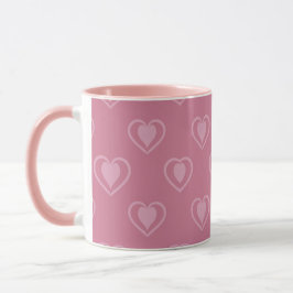 Caneca de Café Dia dos Namorados Coração Rosa