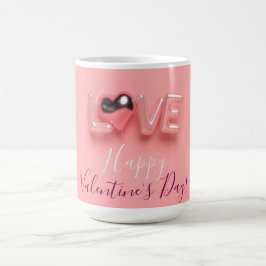CANECA DE CAFÉ DIA DOS NAMORADOS CORAÇÃO ROSA MODERNO