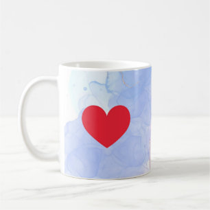 Caneca De Café Dia dos Namorados Corações Vermelhos Românticos