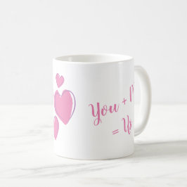 Caneca De Café Dia dos Namorados Fofo Rosa Roxo Você + Eu = Nós
