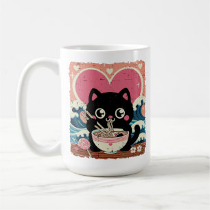 Caneca De Café Dia dos Namorados Gato Ramen Kawaii Meninas Japone