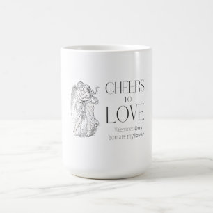 Caneca De Café Dia dos Namorados – Querubins Vintage & Mensagem d
