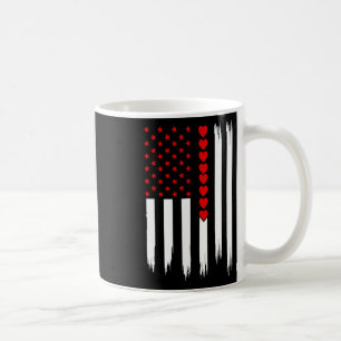 Caneca De Café Dia dos Namorados Vintage Bandeira Americana Coraç
