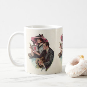 Caneca De Café Dia dos Namorados Vitoriano Antigo Amor e Romance