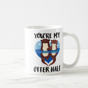 Caneca De Café Dia dos Namorados Você é Minha Metade de Lontra Am