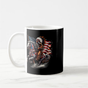 Caneca De Café Dia dos Nativos Americanos Bandeira Cavalo Indiano