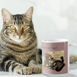 Caneca De Café Dia dos Pais Cozy Tabby Rosa