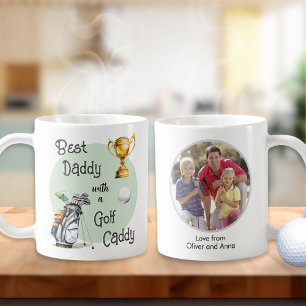 Caneca De Café Dia dos Pais Foto Personalizada de Golfe do Papai