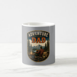 Caneca De Café Dia dos Pais Montanha Design Exterior