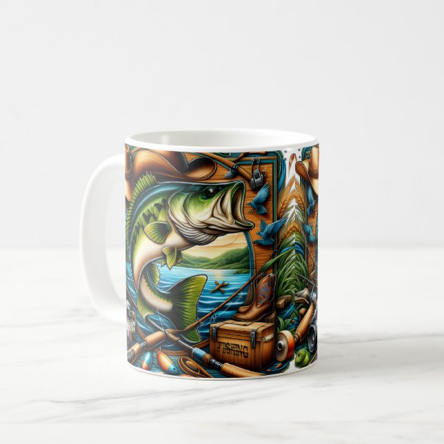 Caneca De Café Dia dos Pais Pesca de Robalo (Frente Esquerda)