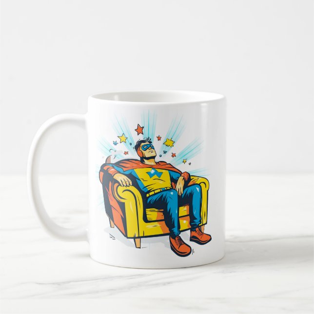 Caneca De Café Dia dos Pais Super-herói (Esquerda)
