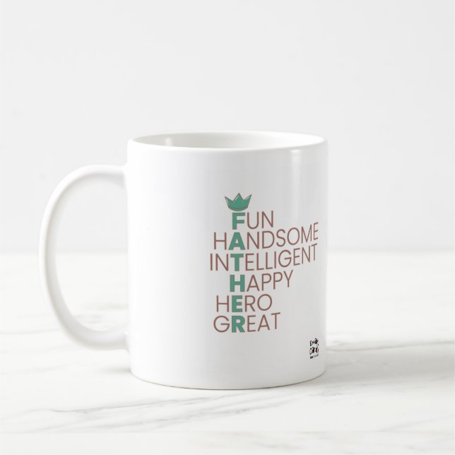 Caneca De Café Dia dos Pais - Tema de palavras cruzadas (Esquerda)