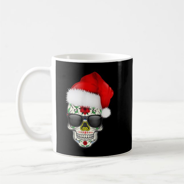 Caneca De Café Dia Dos Papais noeis De Natal Do Crânio De Açúcar  (Esquerda)