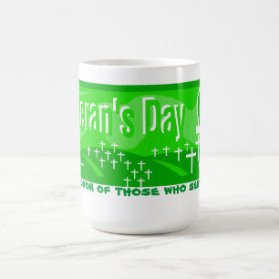 Caneca De Café Dia dos Veteranos e Cruzes -