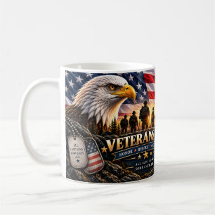 Caneca De Café Dia dos Veteranos Liberdade Não É Grátis Águia Pat