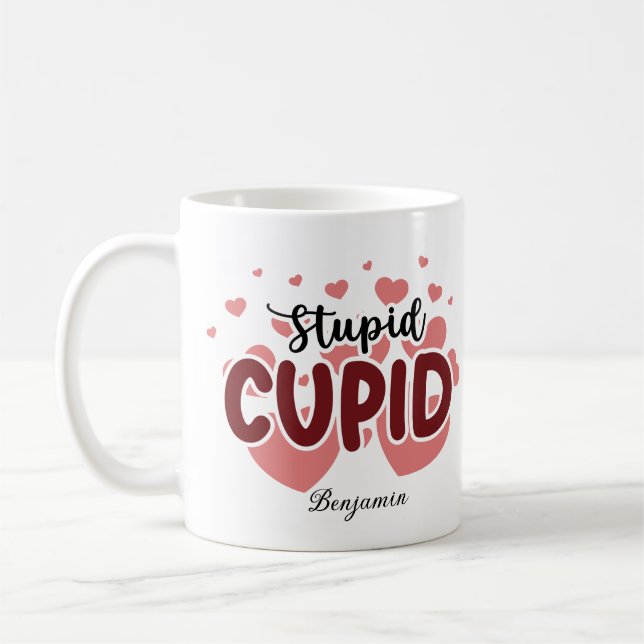 Caneca De Café Dia Estúpido Contra o Valentim (Esquerda)