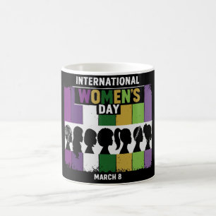 Caneca De Café Dia Internacional da Mulher Moderno   Mulheres Div