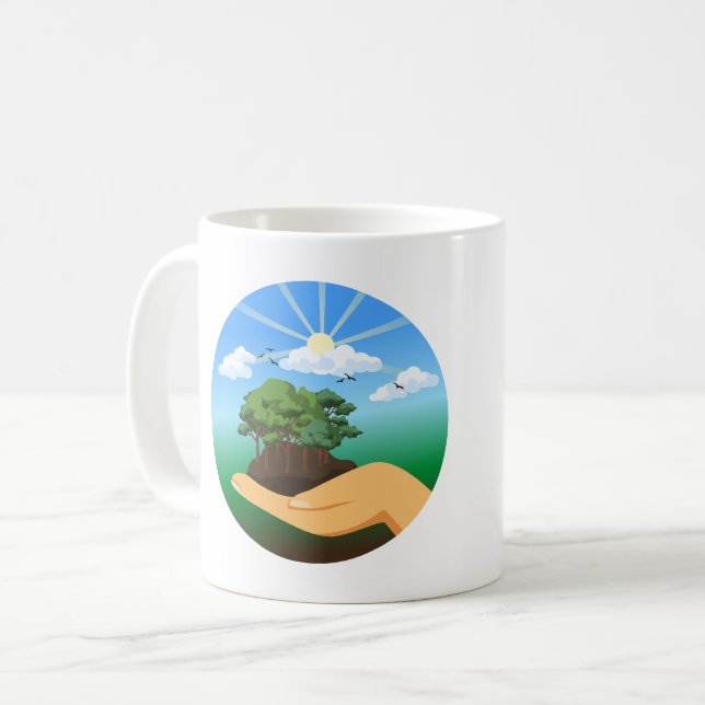 Caneca De Café Dia Internacional da Terra (Frente Esquerda)