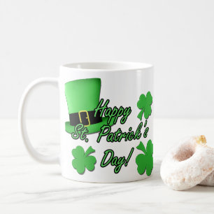 Caneca De Café Dia legal do St. Patricks dos trevos do chapéu