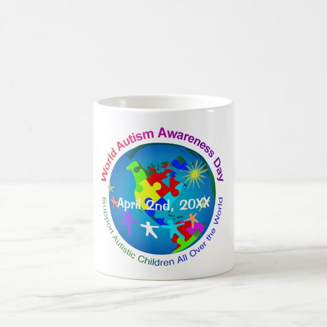 Caneca De Café Dia Mundial da Consciência do Autismo (Centro)