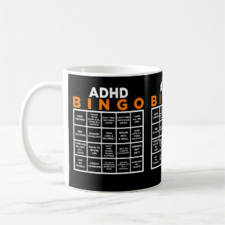 Caneca De Café Dia Mundial da Consciência Mental ADHD Bingo Engra