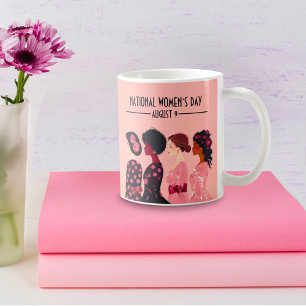 Caneca De Café Dia Nacional da Mulher: Mulheres Globais Rosa
