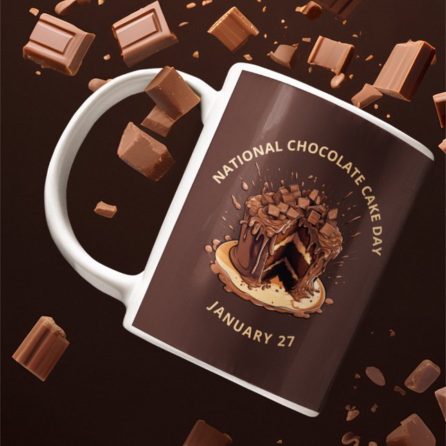 Caneca De Café Dia Nacional Decadente do Bolo de Chocolate (Criador carregado)