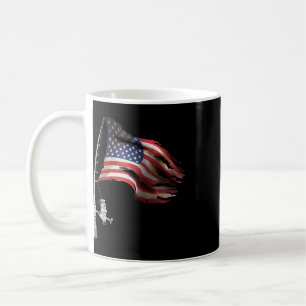 Caneca De Café Dia Patriótico do Pescador da Bandeira Americana 4