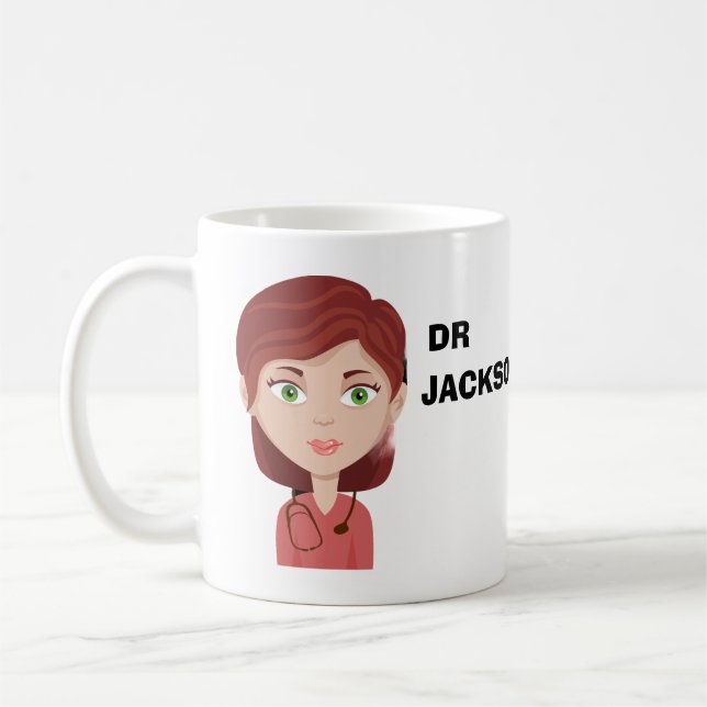 Caneca De Café Dia personalizado do médico do avatar (Esquerda)