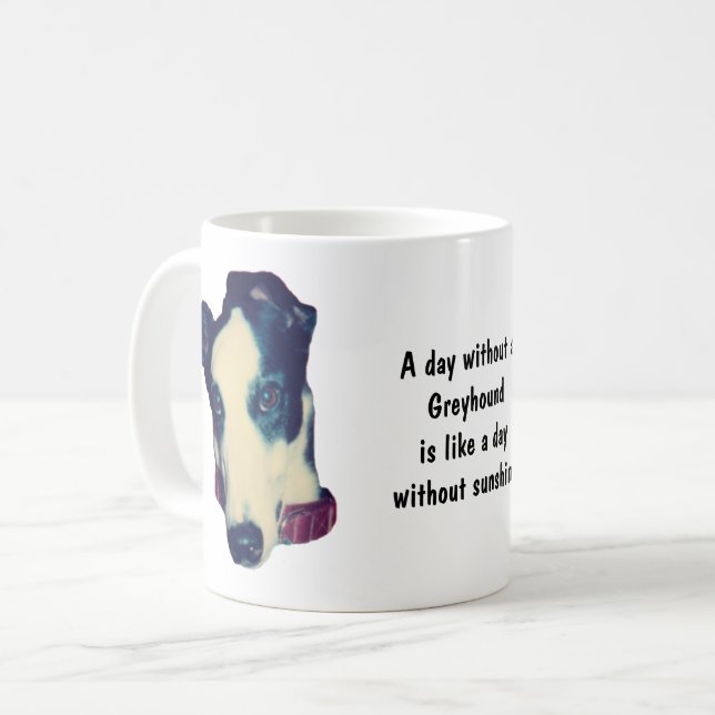 Caneca De Café Dia Sem Um Greyhound Fofo (Frente Esquerda)