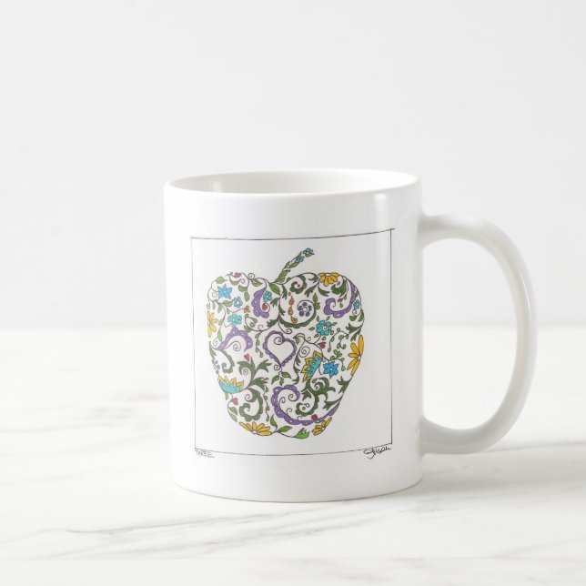 Caneca De Café Dia três - Doodle doce (Direita)