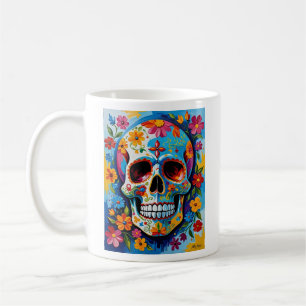 Caneca De Café Dia Vibrante Da Camisa Do Caveira Morta