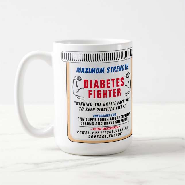 Caneca De Café Diabetes Combatendo Presente Inspiracional Mug de  (Esquerda)
