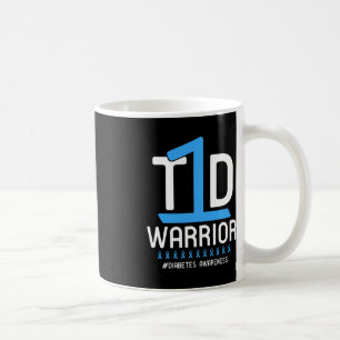 Caneca De Café Diabetes Consciência Azul Fita T1D Guerreiro 1
