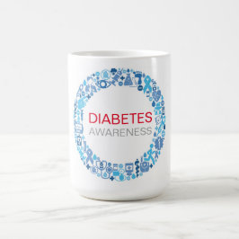 Caneca De Café Diabetes Consciência Círculo Azul