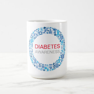 Caneca De Café Diabetes Consciência Círculo Azul