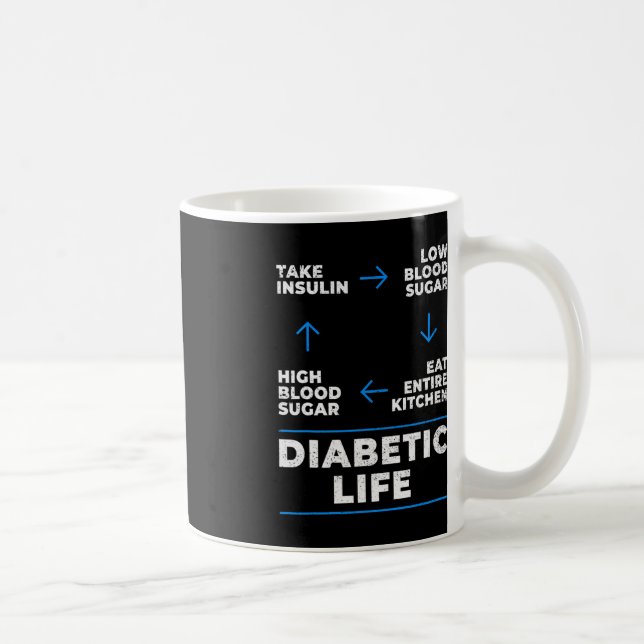 Caneca De Café Diabetes Diacríticos Diabetes Diversão Ciclo de Vi (Direita)