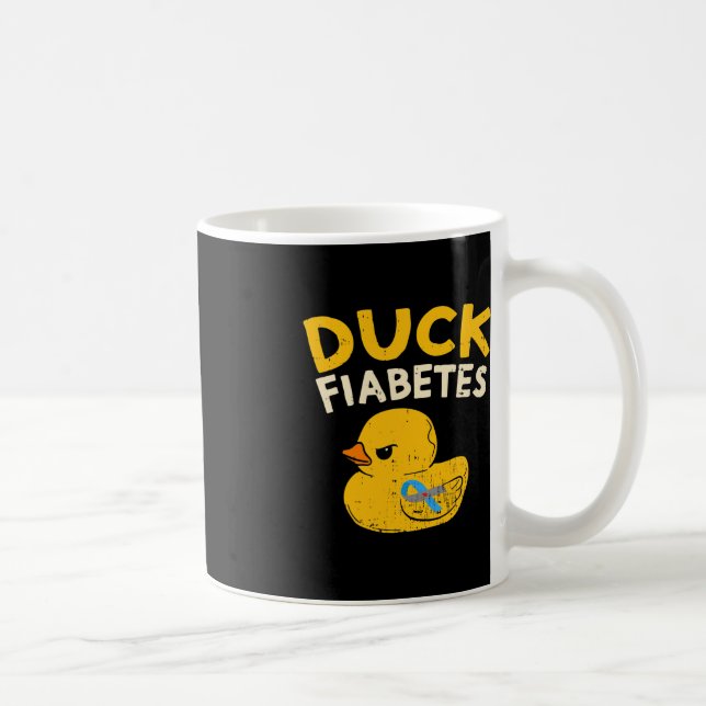 Caneca De Café Diabetes Divertidos Sensibilização Duck Fiabetes E (Direita)