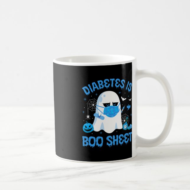 Caneca De Café Diabetes é consciência de Cinza azul (Direita)