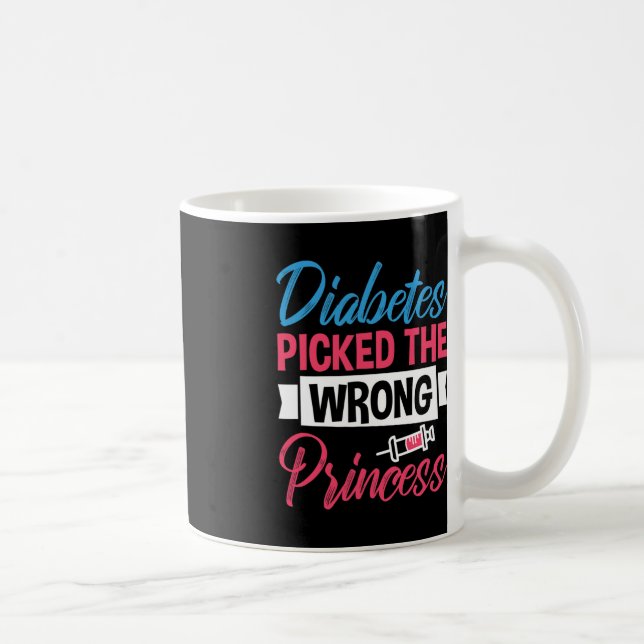 Caneca De Café Diabetes Pegou A Princesa Errada (Direita)