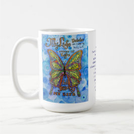Caneca De Café Diabetes Rainbow Butterfly e Poem Cups ou Mugs