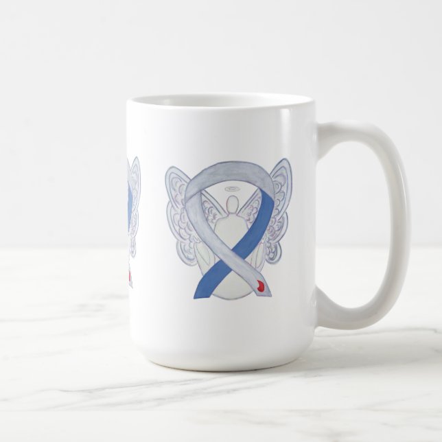 Caneca De Café Diabetes Sensibilização Fita IDDM Angel Art Mug (Direita)