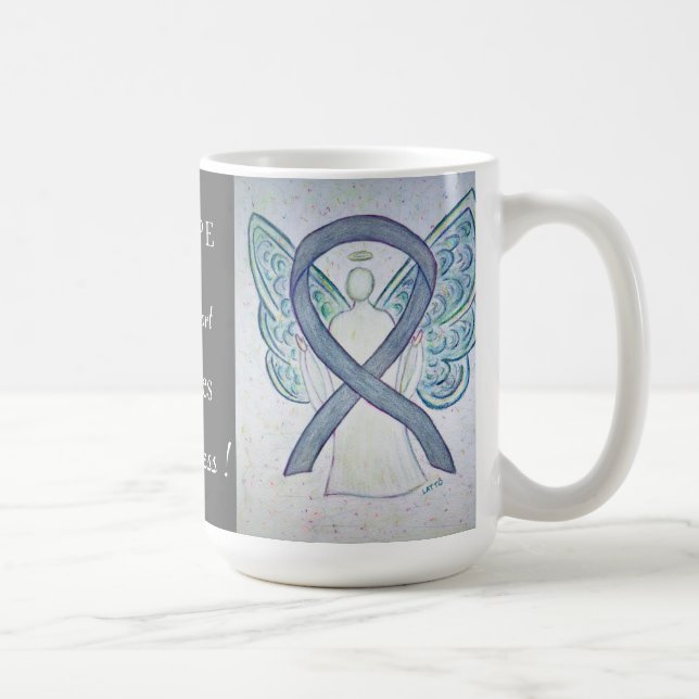Caneca De Café Diabetes Sensibilização Ribbon Angel Custom Mug (Direita)
