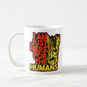 Caneca De Café Diabo Assustador do Halloween Aqui pelos Humanos